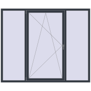 REHAU Euro 60 2180x1800 мм ANTHRACITE_GREY_STRUKTURAL з двох сторін