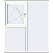 REHAU Euro 70 1300x1500 мм Білий (RAL 9016) з двох сторін REHAU Euro 70 1300x1500 мм Білий (RAL 9016) з двох сторін