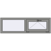 Altest Pony 375 1300x400 мм RAL 9007 Grey aluminium з двох сторін