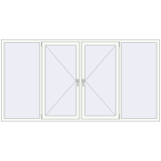 Вікна 2700x1400 мм REHAU Euro 60 Білий (RAL 9016) з двох сторін