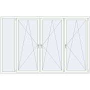 REHAU Euro 60 2810x1800 мм Білий (RAL 9016) з двох сторін REHAU Euro 60 2810x1800 мм Білий (RAL 9016) з двох сторін