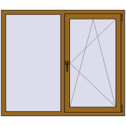 Вікна 1400x1200 мм REHAU Euro 60 LIGHT_OAK з двох сторін