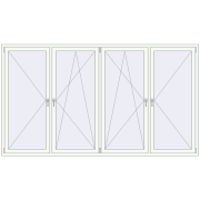 Вікна 3000x1700 мм REHAU Euro 70 Білий (RAL 9016) з двох сторін