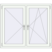 REHAU Euro 70 1330x1110 мм Білий (RAL 9016) з двох сторін