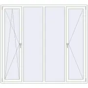 REHAU Euro 70 2200x2000 мм Білий (RAL 9016) з двох сторін