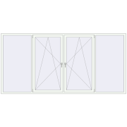 REHAU Euro 60 3300x1600 мм Білий (RAL 9016) з двох сторін