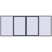 Вікна 5000x2000 мм REHAU Brillant-Design ANTHRACITE_GREY_STRUKTURAL з двох сторін