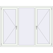 REHAU Euro 70 1800x1400 мм Білий (RAL 9016) з двох сторін REHAU Euro 70 1800x1400 мм Білий (RAL 9016) з двох сторін