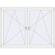 REHAU Euro 60 1850x1400 мм Білий (RAL 9016) з двох сторін