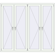 Вікна 2000x1800 мм REHAU Euro 60 Білий (RAL 9016) з двох сторін