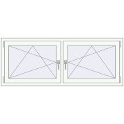 REHAU Euro 60 1620x640 мм Білий (RAL 9016) з двох сторін