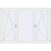 Вікна 2040x1430 мм REHAU Euro 60 Білий (RAL 9016) з двох сторін