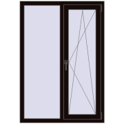 REHAU Euro 70 1000x1450 мм BLACK_BROWN з двох сторін