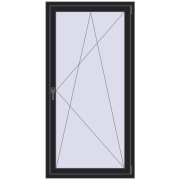 REHAU Euro 70 850x1800 мм BLACK_ULTI-MATT з двох сторін