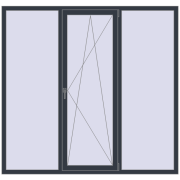 Вікна 2000x1900 мм REHAU Euro 70 ANTHRACITE_GREY_STRUKTURAL з двох сторін