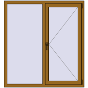 REHAU Euro 70 1300x1400 мм LIGHT_OAK з двох сторін