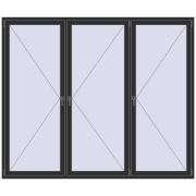 REHAU SYNEGO MD 2500x2100 мм ANTHRACITE_GREY_GLATT з двох сторін