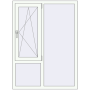 REHAU Euro 70 1070x1450 мм Білий (RAL 9016) з двох сторін
