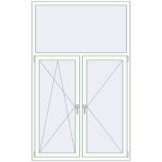 REHAU Euro 60 1300x2100 мм Білий (RAL 9016) з двох сторін