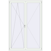 REHAU Euro 60 1520x2285 мм Білий (RAL 9016) з двох сторін