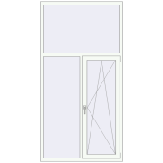 Вікна 1160x2250 мм REHAU Euro 70 Білий (RAL 9016) з двох сторін