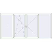 Вікна 3000x1500 мм REHAU Euro 60 Білий (RAL 9016) з двох сторін