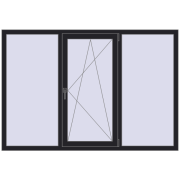 REHAU Euro 70 1900x1300 мм BLACK_ULTI-MATT з двох сторін REHAU Euro 70 1900x1300 мм BLACK_ULTI-MATT з двох сторін