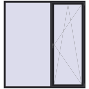 REHAU Euro 70 2150x2300 мм BLACK_ULTI-MATT з двох сторін REHAU Euro 70 2150x2300 мм BLACK_ULTI-MATT з двох сторін