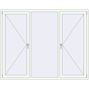 Вікна 2070x1650 мм REHAU Euro 70 Білий (RAL 9016) з двох сторін