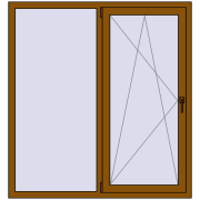 REHAU Brillant-Design 1400x1500 мм GOLDEN OAK з двох сторін