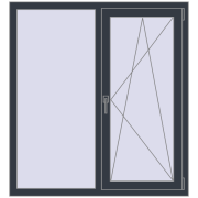 Вікна 1200x1300 мм REHAU Euro 60 ANTHRACITE_GREY_STRUKTURAL з двох сторін