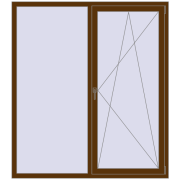 REHAU Euro 70 1600x1800 мм WALNUT з двох сторін REHAU Euro 70 1600x1800 мм WALNUT з двох сторін