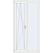 REHAU SYNEGO MD 1000x2000 мм Білий (RAL 9016) з двох сторін