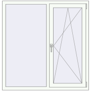 REHAU Euro 70 1280x1320 мм Білий (RAL 9016) з двох сторін