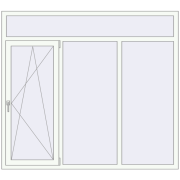REHAU Euro 70 1900x1700 мм Білий (RAL 9016) з двох сторін REHAU Euro 70 1900x1700 мм Білий (RAL 9016) з двох сторін