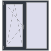 Вікна 1200x1300 мм REHAU Euro 70 ANTHRACITE_GREY_STRUKTURAL з двох сторін