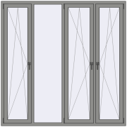 Altest Pony 375 2000x2000 мм RAL 9007 Grey aluminium з двох сторін
