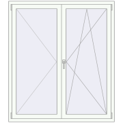 REHAU Euro 60 1400x1600 мм Білий (RAL 9016) з двох сторін