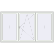 Вікна 2500x1450 мм REHAU Euro 60 Білий (RAL 9016) з двох сторін