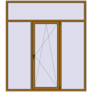 Вікна 2000x2250 мм REHAU SYNEGO MD LIGHT_OAK з двох сторін