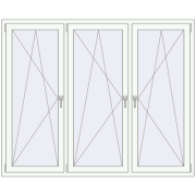 Вікна 1900x1550 мм REHAU Euro 70 Білий (RAL 9016) з двох сторін