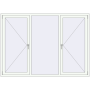 REHAU Euro 60 2100x1500 мм Білий (RAL 9016) з двох сторін REHAU Euro 60 2100x1500 мм Білий (RAL 9016) з двох сторін