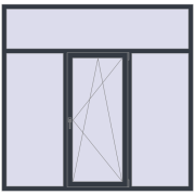 REHAU Euro 60 2050x2000 мм ANTHRACITE_GREY_STRUKTURAL з двох сторін