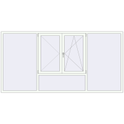 REHAU Euro 70 3000x1500 мм Білий (RAL 9016) з двох сторін