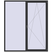 REHAU SYNEGO MD 2000x2330 мм ANTHRACITE_GREY_GLATT з двох сторін REHAU SYNEGO MD 2000x2330 мм ANTHRACITE_GREY_GLATT з двох сторін