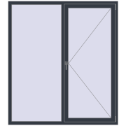 REHAU SYNEGO MD 1600x1800 мм ANTHRACITE_GREY_STRUKTURAL з двох сторін