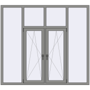 Вікна 2000x1800 мм Altest Pony 375 RAL 9007 Grey aluminium з двох сторін