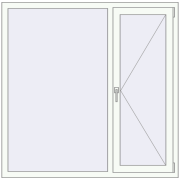 REHAU Euro 60 1440x1430 мм Білий (RAL 9016) з двох сторін