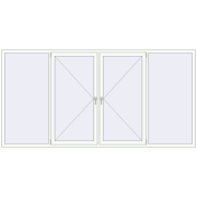 Вікна 3140x1580 мм REHAU Euro 60 Білий (RAL 9016) з двох сторін