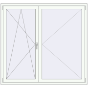 REHAU Euro 70 1600x1500 мм Білий (RAL 9016) з двох сторін